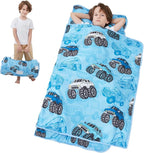 Toddler Nap Mat, Kids Sleeping Bag with Pillow & Minky Blanket, Girls Extra Large Rolled Nap Mats for Preschool Daycare Camping Kindergarten
