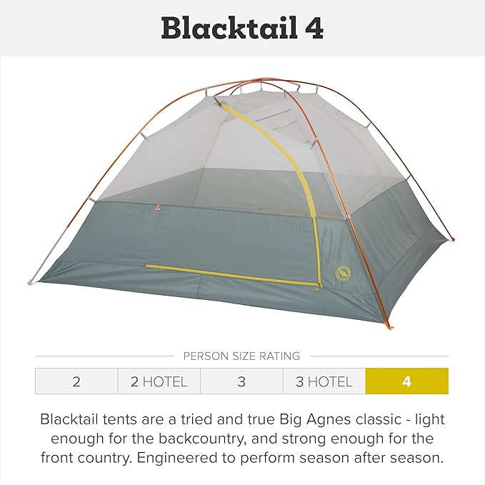Big Agnes Blacktail & Blacktail Hotel Tent - Backpacking Tent for Camping, 3 Season, Ultralight, Waterproof