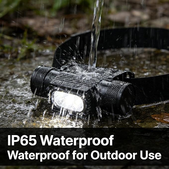 Rechargeable LED Headlamp - 1600 Lumens, USB-C, Utra Durable, Shockproof and Waterproof, Survives 3M Drops, Submersible and Impact-Resistant, Perfect for Camping, Heavy-Duty Work, and Adventure