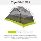Big Agnes Tiger Wall UL - Ultralight Backpacking Tent, 3-Season Semi-Freestanding Side-Entry Shelter for Camping & Backpacking -1, 2, & 3 Person