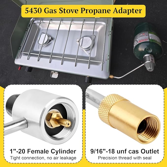 OJP 5430 Gas Stove Pressure Regulator Compatible with Most Coleman Stoves & Grills and Fold N Go Stoves, Camping Stove Propane Adapter with Regulator for Maintains Stable Propane Gas Pressure