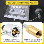 OJP 5430 Gas Stove Pressure Regulator Compatible with Most Coleman Stoves & Grills and Fold N Go Stoves, Camping Stove Propane Adapter with Regulator for Maintains Stable Propane Gas Pressure