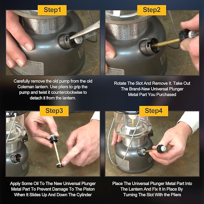 Camping Lantern & Stoves Replacement Parts, Universal Plunger Metal Part, Plunger Pump Repair Kit, 242J5201 Lantern & Stove Replacement Part, Compatible with Coleman Camping Stoves & Dual Fuel Lantern