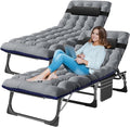 LILYPELLE Folding Outside Chaise Lounge Chair with Mattress, 5 Position Adjustable Patio Folding Lounge Chair Reclining Chairs Perfect for Sunbathing, Camping, Pool, Beach, Patio