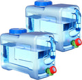 2 Pack 3.2 Gallon Water Container with Spigot Portable Water Tank for Camping No Leakage Watering Dispenser Jug with Tap for Road Trips Outdoor Hiking Emergency Storage Vehicle Picnic Home