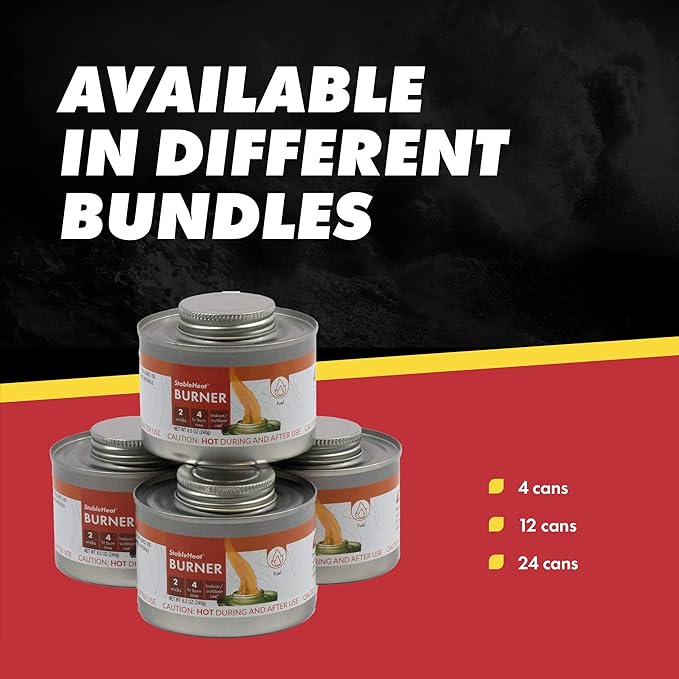 New & Improved! Emergency Cooking Fuel Premium Storage Set, 20+ Year Shelf Life | Available in 4 Cans, 12 Cans, or 24 Can Packs