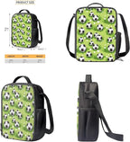 Rnyleeg Grass Soccer Backpack for Boys 5-6 Green Kids Backpack with Lunch Bag Lightweight 3 Pcs School Bag Set for Elementary Students