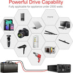 Xijia 2500W Pure Sine Wave Inverter，48V to 120V AC Converter for Home，Solar Systems，Remote and Bluetooth Control for Truck，Camping，with 2 US AC Socket，Surge Power 5000W