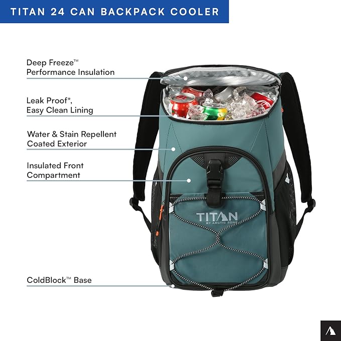 Titan by Arctic Zone Deep Freeze Backpack Cooler 24 Can