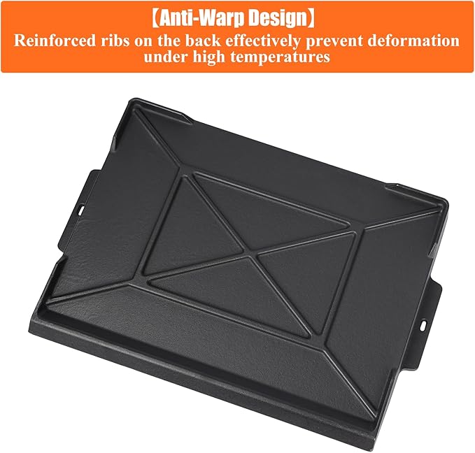 23" x 16" Cast Iron Griddle for Gas Grill and Stove Top, Universal Flat Top Plate with Extra High Sidewalls Nonstick Coating for Camping, Tailgating, Parties