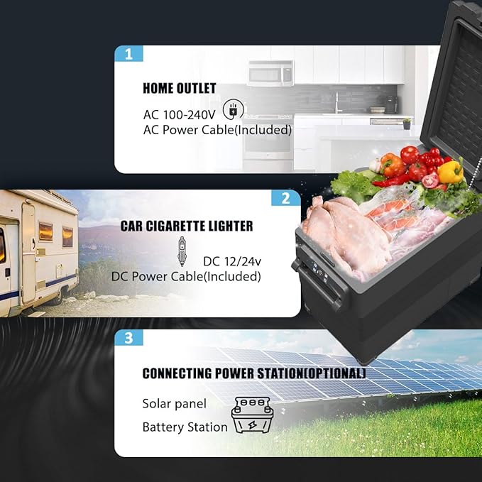Alpicool NCF35 Portable Fridge Freezer,12 Volt Car Refrigerator, 32 Quart (30.6 Liter) Fast Cooling 12V Car Fridge -4℉~68℉,for Outdoor, Camping, RV, Truck
