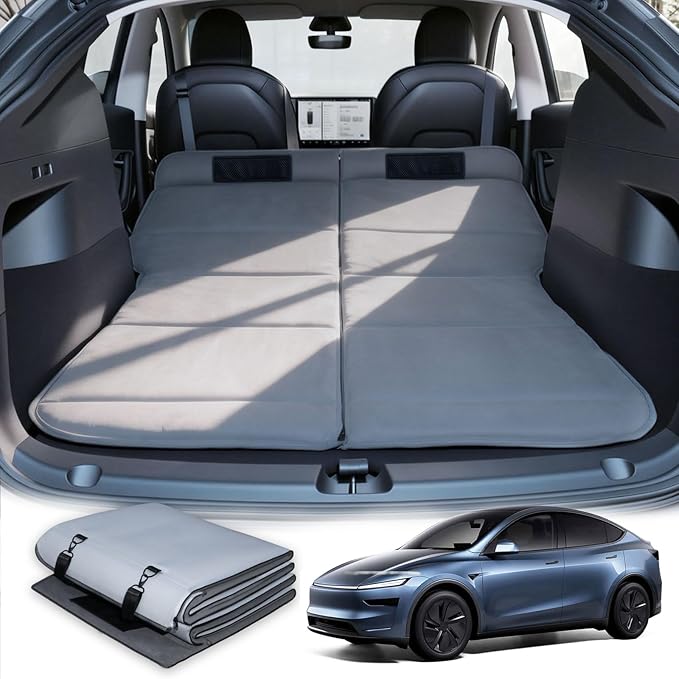 Car Bed for Tesla Model Y,Foldable Non-Inflatable Memory Foam Camping Mattress,Thickened Portable SUV Trunk Sleeping Pad,Air Mattress Upgrade for Camping Essentials,Model Y/Juniper 2020-2024 2025 2026