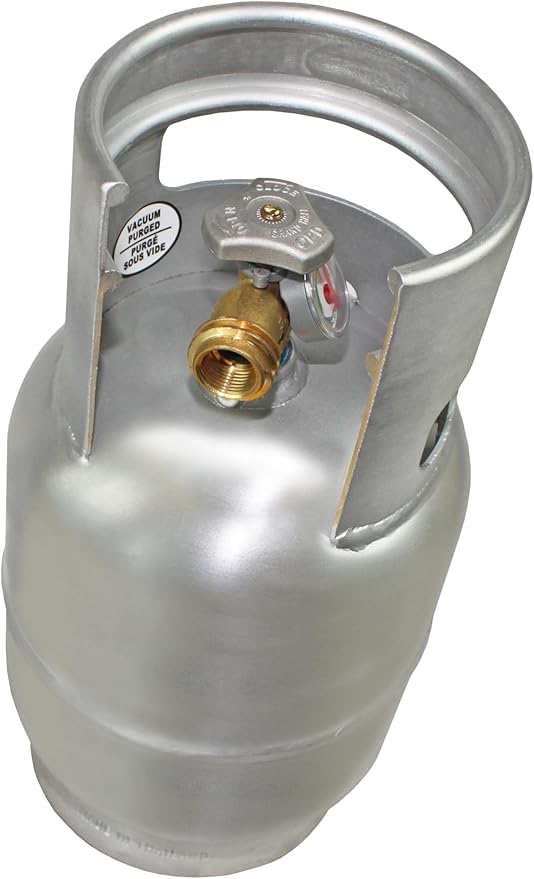 Flame King 5LB Aluminum Propane Tank with Gauge & OPD Valve, Corrosion-Resistant and Rust-Free, Lightweight, Great for Marine Applications, Grills and BBQs, Camping, Fishing, & Outdoor Activities
