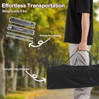 Giantex Folding Roll-up Camping Table, Outdoor Lightweight Aluminium Table for 4, Portable Square Table with Carry Bag for Picnic, Hiking, BBQ, Beach, Tailgating (28"x28"x27.5",Black)