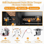 Upgrade Grills Replacement Parts Kit for Pit Boss, Traeger Wood Pellet Grills, Include 2.0 RPM Auger Motor, Hot Rod Ignitor, Fire Burn Pot, Induction Fan, Fit for Camp Chef, Z Grills Pellet Grill