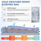ATEPA Down Sleeping Bag for Adults, 650FP Recycled 30°F 35°F 40°F 45°F 3 Season Wearable Ultralight Packable Compact Sleeping Bags with Compression Sack for Backpacking Camping Hiking