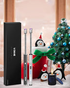 VEHHE Candle Lighter, 2 Pack Rechargeable Electric Lighter with LED Battery Display Safety Switch, Flexible Neck USB Lighters for Candles Camping Grill Gas Stoves Cooking (Black and Silver)