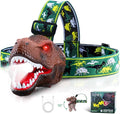 Upgraded Rechargeable Dinosaur Headlamp for Kids, Led Flashlight for Boys or Girls Outdoor Camping Gear, Roar & Silent Mode- Ideal Gift for Birthday, Halloween, Christmas
