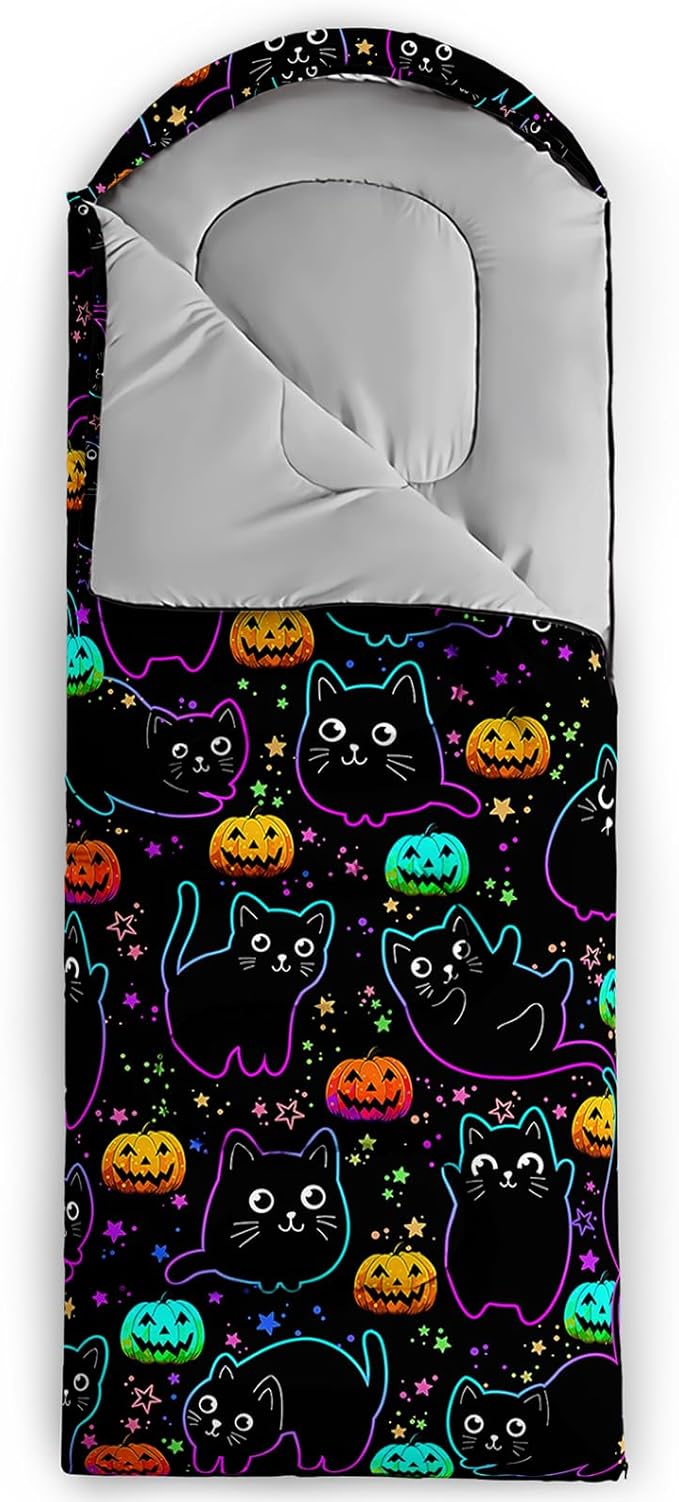HOSIMA Dear Hunting Pattern Cold Weather Sleeping Bags for Kids Adults,Black Light Weight Waterproof Sleeping Bags for Outdoors Hiking.