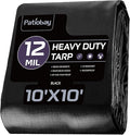 Tarp 10x10FT, 12 Mil, Heavy Duty Waterproof Tarps with Grommets Every 23.6", 420D Thick Plastic Tarp, UV Resistant, Tear & Fade Resistant, Reinforced Edges for Outdoor Pool, Camp, Tent