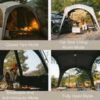 Naturehike Quarter/Hexagonal Camping Tent Canopy Sun Shade,Outdoor Tent for Camping,Fishing,Picnics, Canopy Available with Ground Cloth,Door Curtains,Tent Connector(Connector, Large and Large)