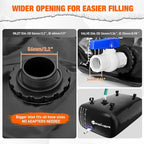 Yesker Portable Water Storage Bladder 63 Gallon – Heavy-Duty 1000D PVC Foldable Water Bladder Tank with 3/4" PVC Spigot for Garden, Camping & Emergency Use, Black