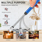LcFun 3 Pack Electric Candle Lighter Windproof USB Rechargeable Plasma Lighter with LED Battery Display, Flameless Long Arc Lighters for Candle Grill BBQ Camping Stove (Black,Blue,Red)