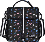 VLM Lunch Box for Women, Insulated Lunch Bag Women with Adjustable Shoulder Strap, Cute Lunch Tote Bag for Work,Picnic,Camping