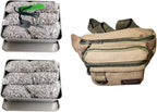 Magnesium Fire Starter Kit with Ferro Rod – Emergency Survival Gear with 12 Bags 99% Pure Magnesium + Waist Bag Waterproof Tin for Camping, Hiking, Bushcraft