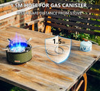 ONLYFIRE OUTDOOR LIVING Portable Camping Gas Stove with Storage Bag & Gas Adapters, 5 Burners Propane Stove for Outdoor Patio Cooking Picnic Camping Hiking Tailgating Emergency Use, Green GS344