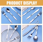 Yardwe 3sets Portable Stainless Steel Camping Cutlery Outdoor Tableware for Picnic Travel Rv Use Compact Design Easy to Clean Modern Lightweight