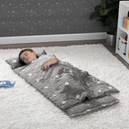 Delta Children Nap Mat - Includes Pillow & Blanket for Toddlers and Kids; Features Carry Handle w/Strap Closure and Name Tag; Rollup Design is Ideal for Preschool and Daycare; Personalization Optional