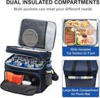 EVERFUN Small Cooler Bag 24 Can Insulated Lunch Box Double Deck Soft Leak-Proof Waterproof Collapsible Ice Chest for Men Women Work Travel Car Trip Picnic Beach