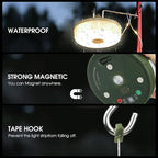 2-Pack Camping String Lights with Remote Control, 4 in 1 Portable Camping Light Rechargeable, 14 Lighting Modes, USB Charging, Quick Storage, 32.8ft Waterproof Tent Light for Hiking, Yard, Christmas
