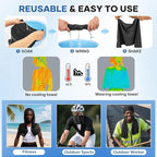 Cooling Hoodie Towel: Cooling Towels for Neck and Face Sun Protection Instant Cool for Hot Weather Hiking Camping Running Golf Gardening Fishing Music Festivals Theme Parks Beach - 4 Packs
