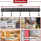 Magnetic Grill Hooks, Heavy Duty Magnetic Utensil Rack with 5 Hooks, Strong Magnet BBQ Tool Rack, Grill Storage Accessories for Refrigerator Traeger Blackstone Pit Boss Camp Chef Z Grills Smoker