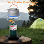 Camping Stove Propane Burner, Portable Camp Stove with Foldable Gas Tank Base, Adjustable Flame Backpacking Cooker for Camping, Small Single Burner Propane Stoves Kit for Hiking Tent Outdoor Cooking