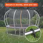 Eurmax USA 12 Inch Trampoline Stakes,Heavy Duty Ground Anchors,Trampoline Anchors,U Hook,Tent Stakes for High Wind,Ground Anchor Screw in,Yard Stakes,Galvanized Steel (8 Pack,Black)