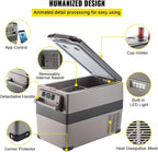 VEVOR 12 Volt Refrigerator, 48 Quart (45L) Fast Cooling Portable Freezer with App Control (-4℉~68℉), Car Fridge with 12/24v DC & 110-240v AC for Travel, Truck, Camping and Home Use, Black