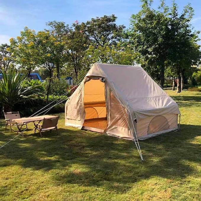 UNIISTRENGH Inflatable Camping Tent, Air Glamping Quick Set Up Waterproof Pop Up Tents with Stove Jack Hole and Carry Bag