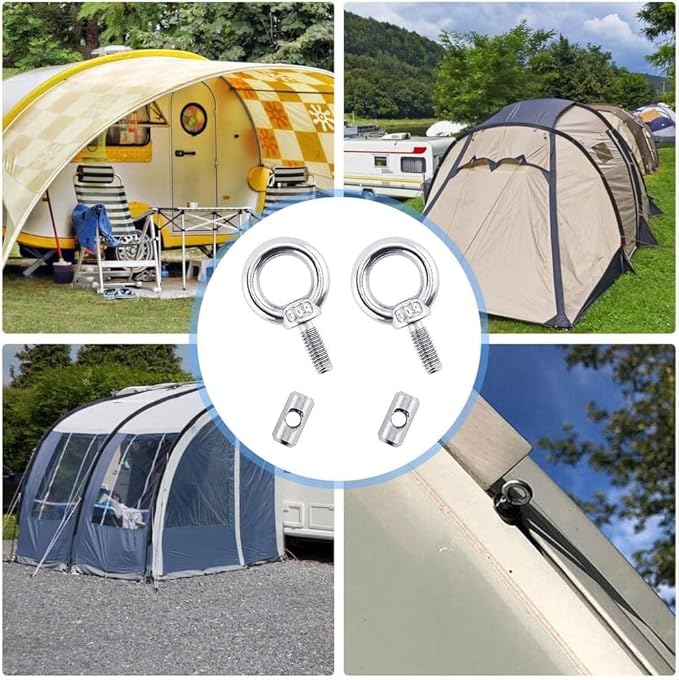 8Pcs Awning Rail Stoppers 6mm for RV Caravan Motorhome Campervan Camping Tent Equipment Awnings Accessories, 304 Stainless Steel Awning Piping Stopper