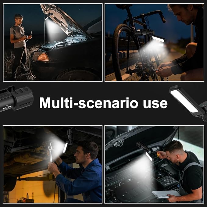 Rechargeable 5000LM Magnetic Work Light,180° Rotate Mechanic Work Light for Car Repair, BBQ,Emergency, Camping, Outdoor & Mechanics Tools