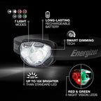 Energizer PRO-400 Headlamp Rechargeable, IPX4 Water Resistant Rechargeable Headlamp, Ultra Bright Multiple Light Modes Head Lamp, Camping, Running, Outdoors, Emergency Light, USB Included