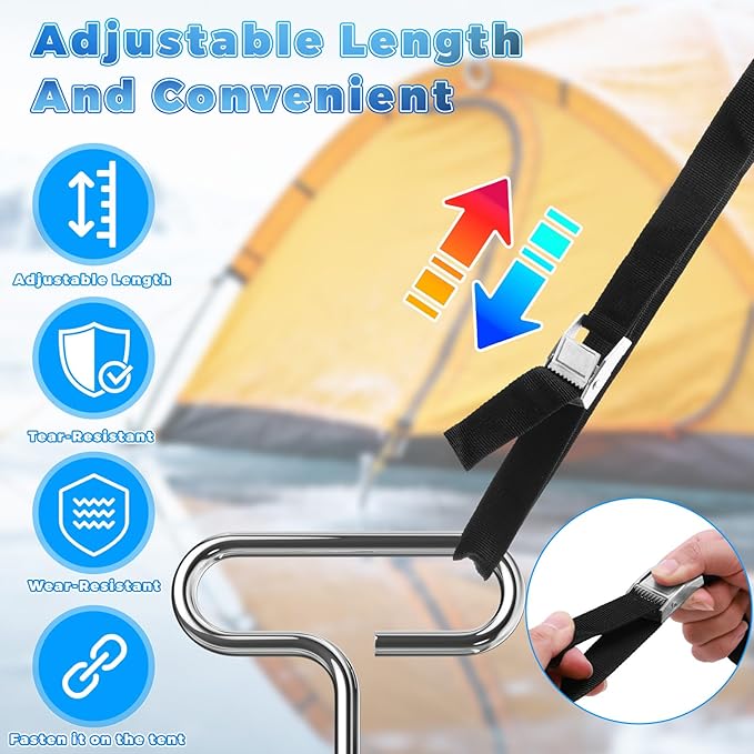 Ice Anchor Tool Kit, Ice Anchor Drill Adapter with Ice Fishing Shelter Stake Screws with Storage Bag, Universal Anchors Accessories for Outdoor Camping Tent or Ice Fishing Shanty Shelter Tent