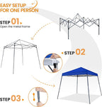 Yaheetech Instant Canopy Tent, 10x10 Slant Leg Easy Outdoor Pop up Canopy, Folding Portable Gazebo Instant Shelter Tent with Backpack for Garden/Camping/Party, 10x10 Base 8x8 Top, Blue
