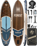 10'6''x33''Inflatable Stand Up Paddle Board, 400lbs Extra Wide Stand Up Paddleboard with Kayak Seat, Anti-Slip EVA Deck Premium SUP Accessories Kit, Non-Slip Stable Deck Boat for Yoga Fishing Surf