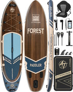 10'6''x33''Inflatable Stand Up Paddle Board, 400lbs Extra Wide Stand Up Paddleboard with Kayak Seat, Anti-Slip EVA Deck Premium SUP Accessories Kit, Non-Slip Stable Deck Boat for Yoga Fishing Surf