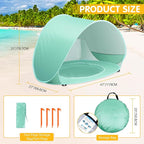Baby Beach Tent Pop Up Beach Tents Baby Tent for Beach, Portable Shade Pool UV Protection Sun Shelter for Infant