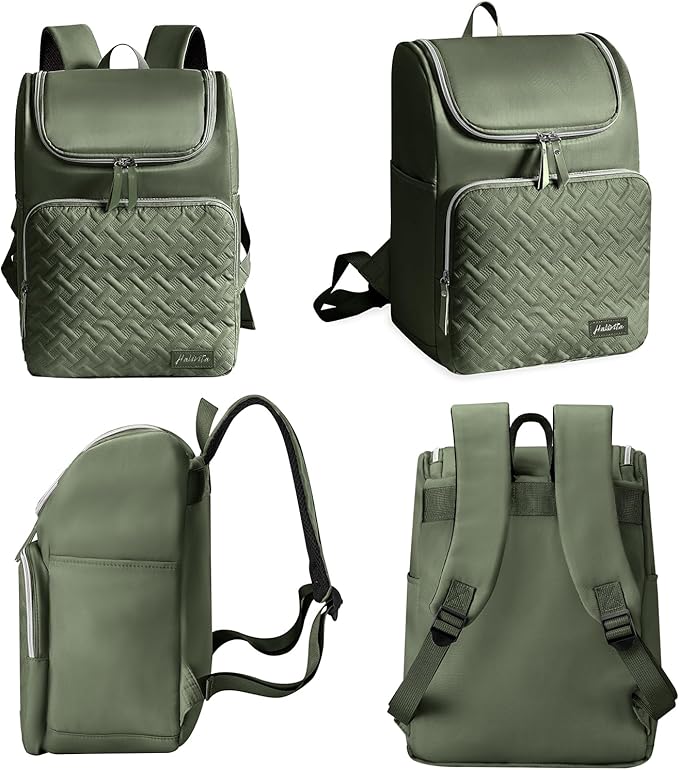Cooler Backpack Insulated Leak Proof 33 Cans, Waterproof Hiking Backpack Cooler Soft Cooler Bag Lunch Backpack for Picnic Camping, Green