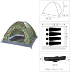 Waterproof Tents for Camping, Camping Dome Tent, 1-4 Person Waterproof Windproof Easy Setup Spacious Family Tents with Carry Bag for Hiking Backpacking Traveling Glamping Beach